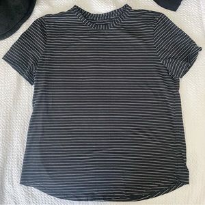 lululemon Black and White Striped Tee